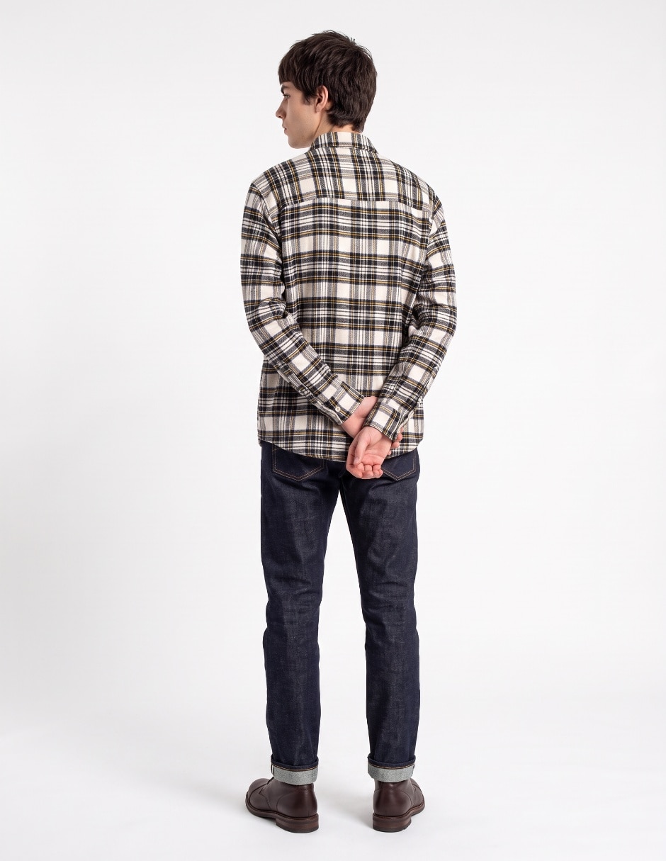Camisa casual de algodón manga larga para hombre