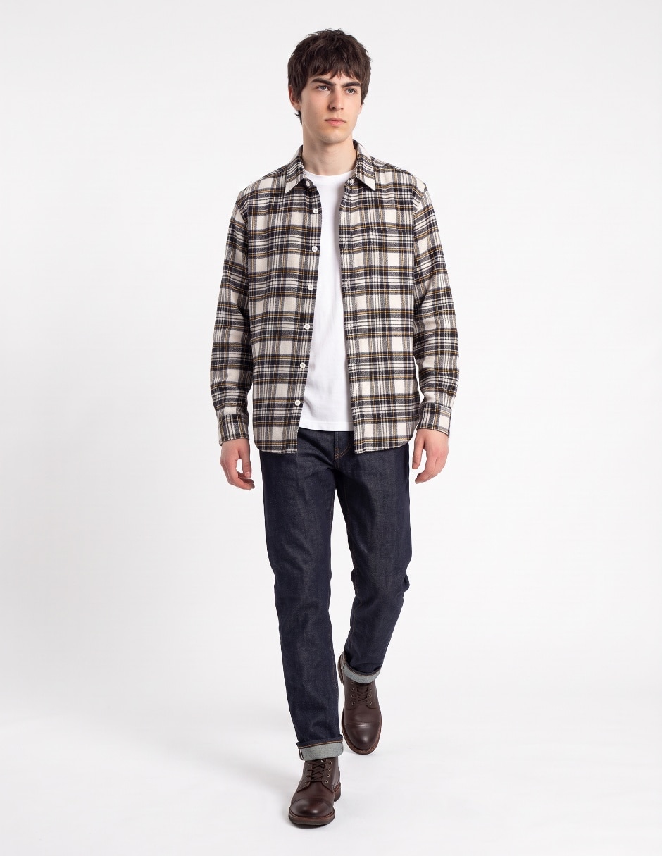 Camisa casual de algodón manga larga para hombre