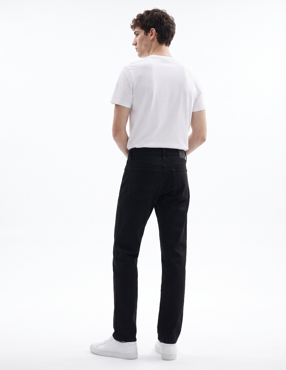 Jeans straight lavado rinse para hombre 2