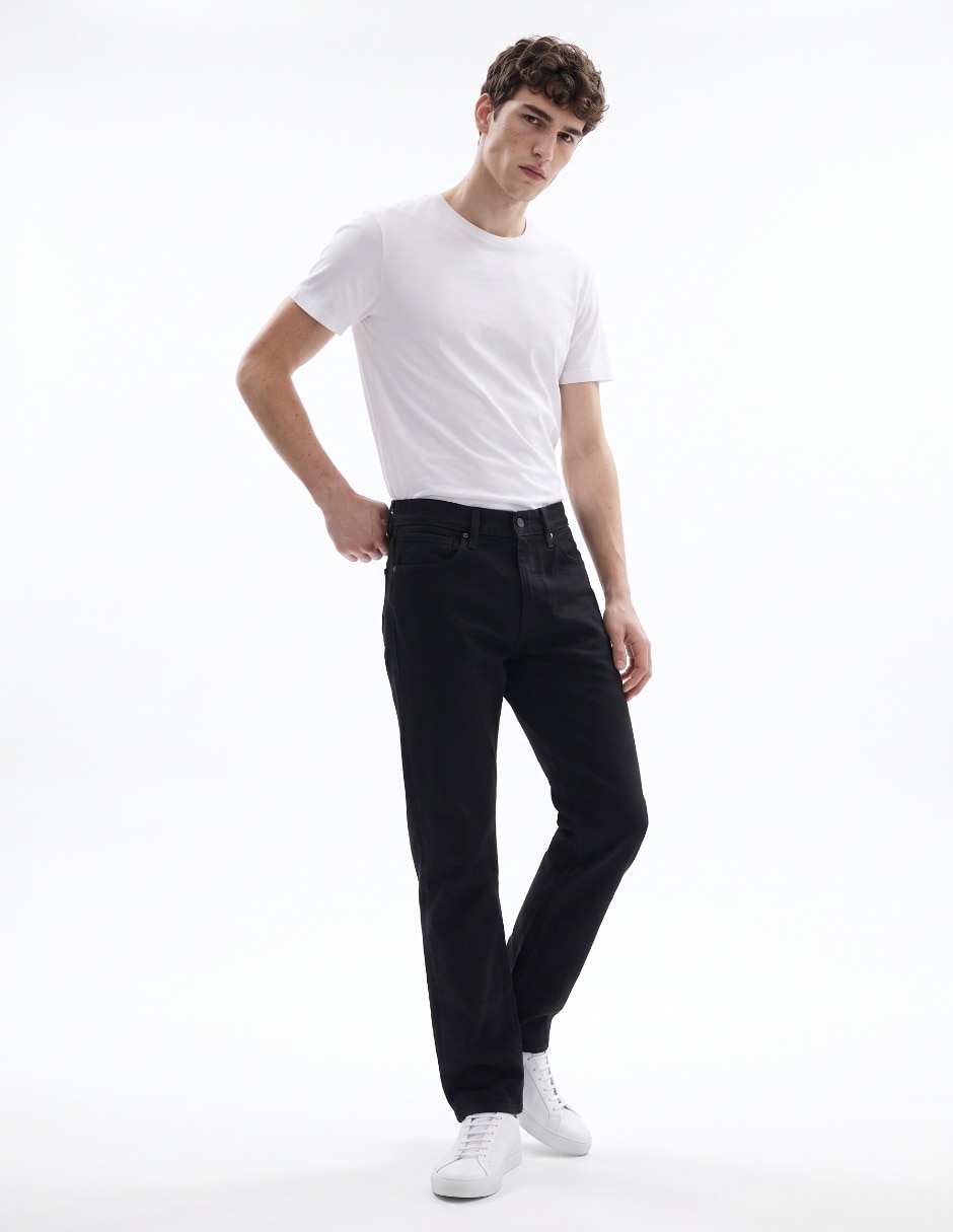 Jeans straight lavado rinse para hombre 3