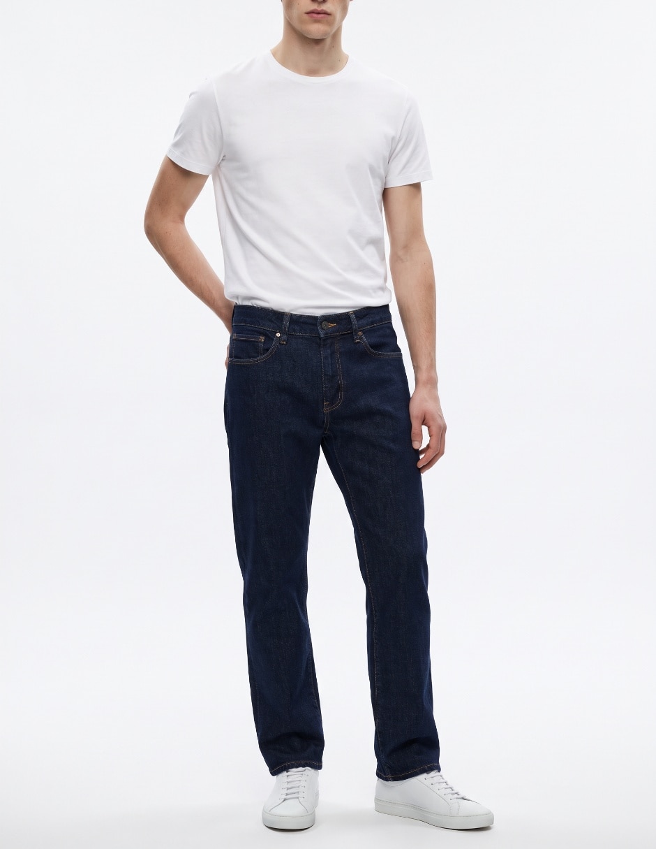 Jeans straight lavado rinse para hombre Jeans straight lavado rinse para hombre