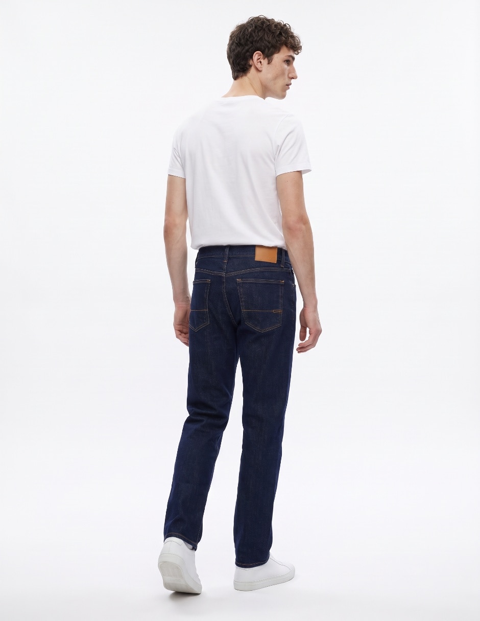 Jeans straight lavado rinse para hombre 2