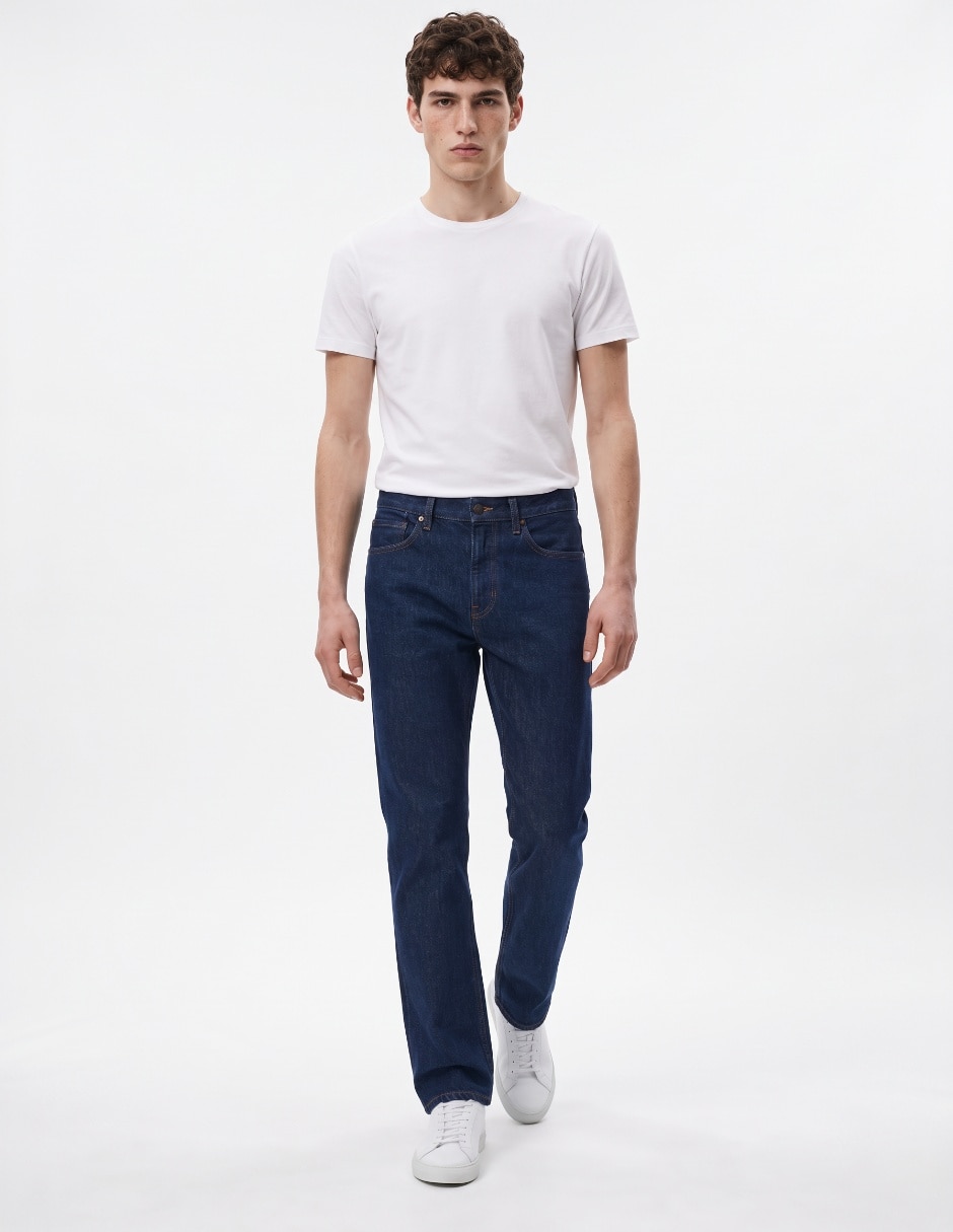 Jeans bota lavado rinse para hombre 4