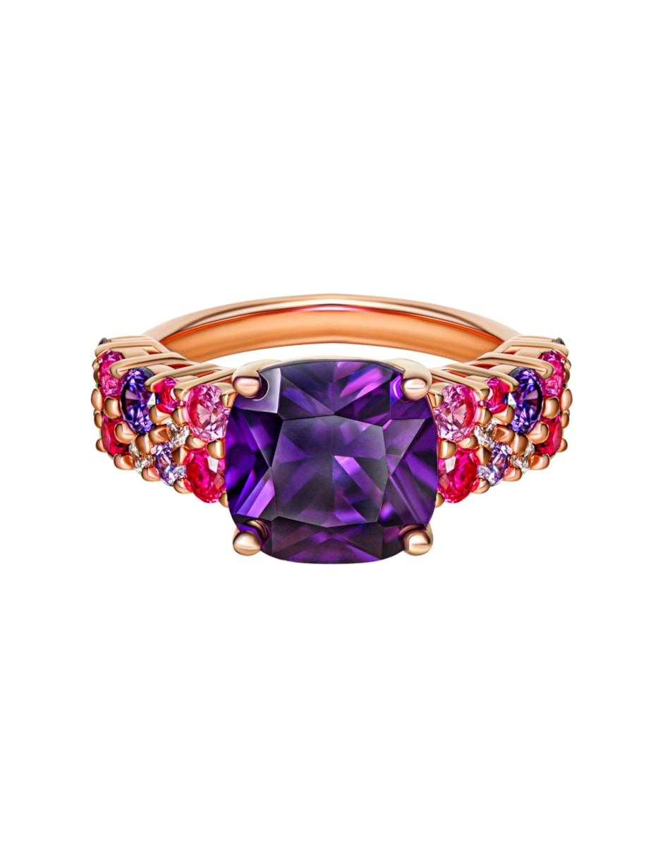 Anillo Gladkova Joyeria P 925 de plata amatista Chapa de oro