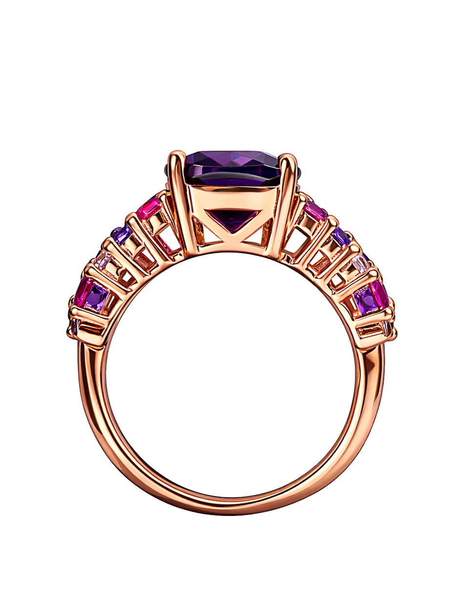 Anillo Gladkova Joyeria P 925 de plata amatista Chapa de oro